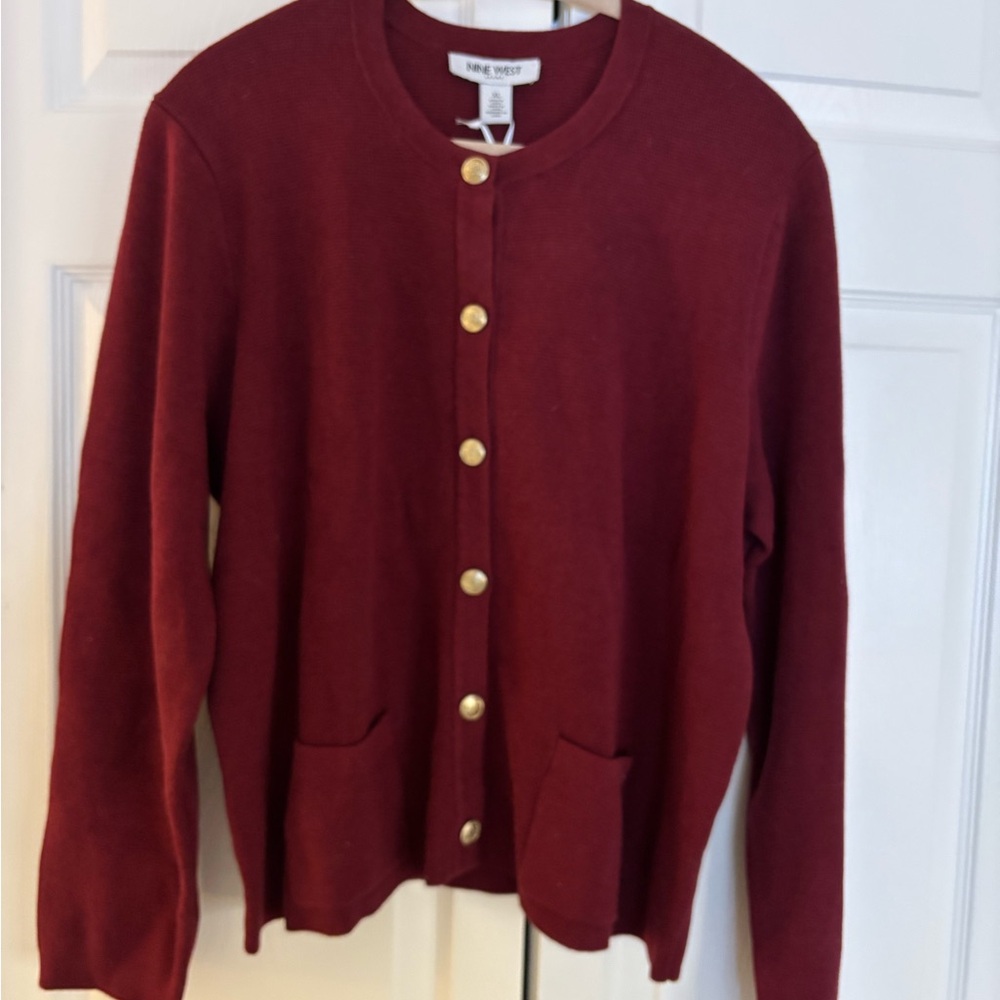 Nine West Women's Deep Red Cardigan
